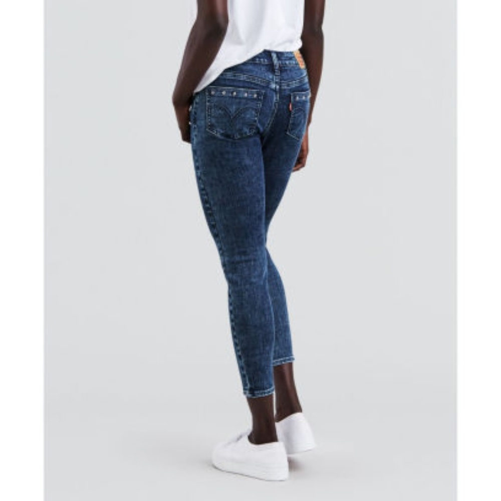 CLEARANCE New Levi 535 Stretch Cropped Skinny Jeans  With Rhinestones Pants 32